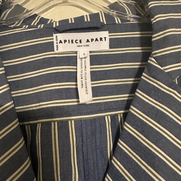 Apiece Apart Vincenza Blue and White Striped Maxi Wrap dress size small - Picture 3 of 4